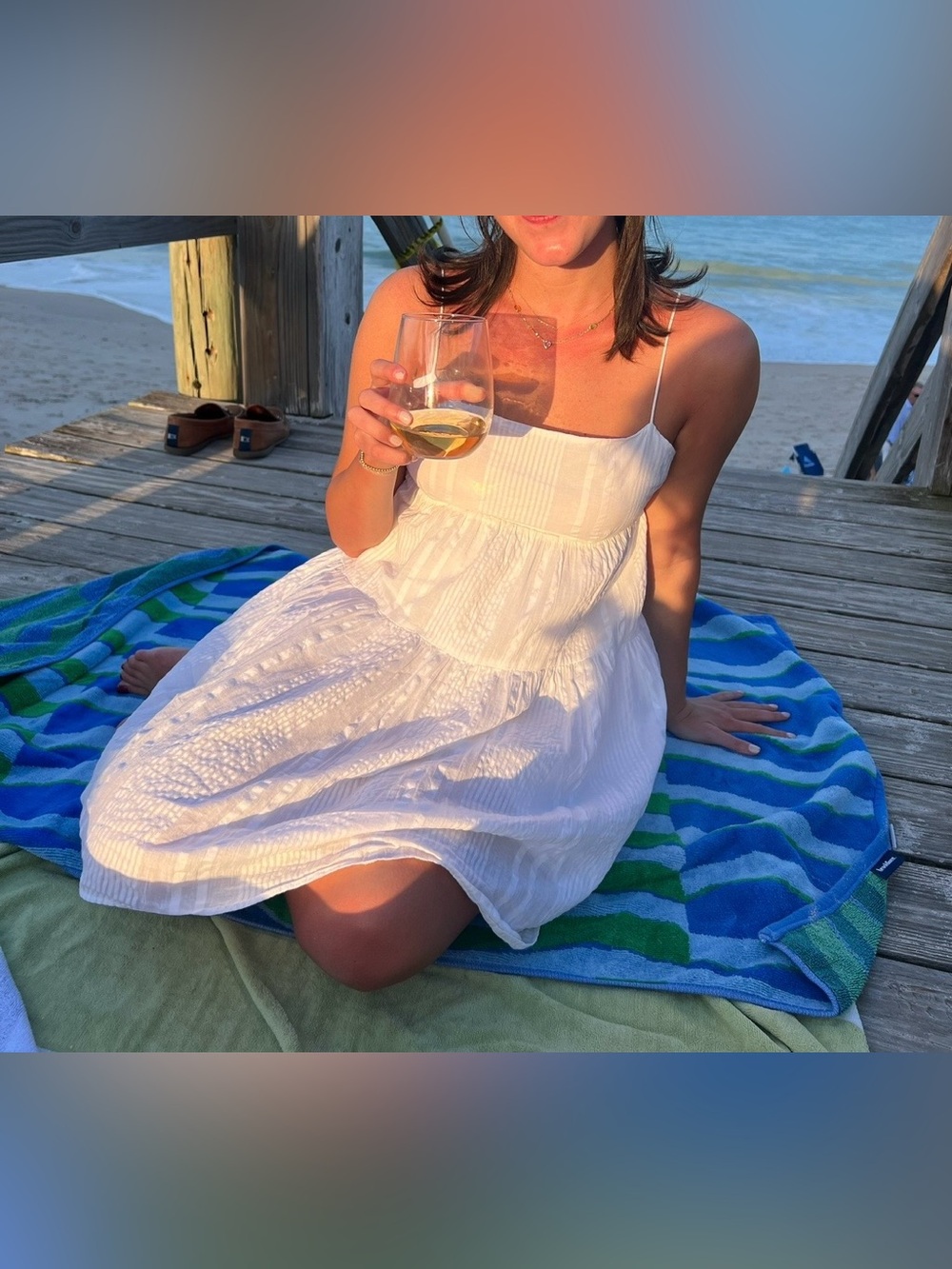 Aritzia White Spaghetti-Strap Mini Dress
